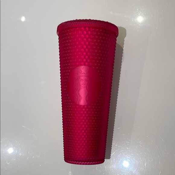 Starbucks Limited Edition 2021 Ruby Hot Pink Soft Touch Jelly Bling Studded 24oz - Picture 4 of 9